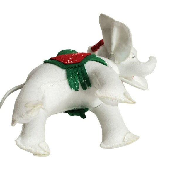 Annalee White Christmas Elephant Snowflake Hat Saddle Gift Basket 8” Retired 07 - Picture 8 of 15